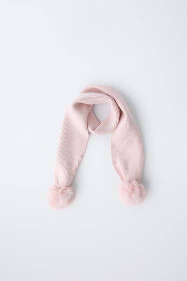 KNITTED POMPOM SCARF - Pink by Zara - Image 3