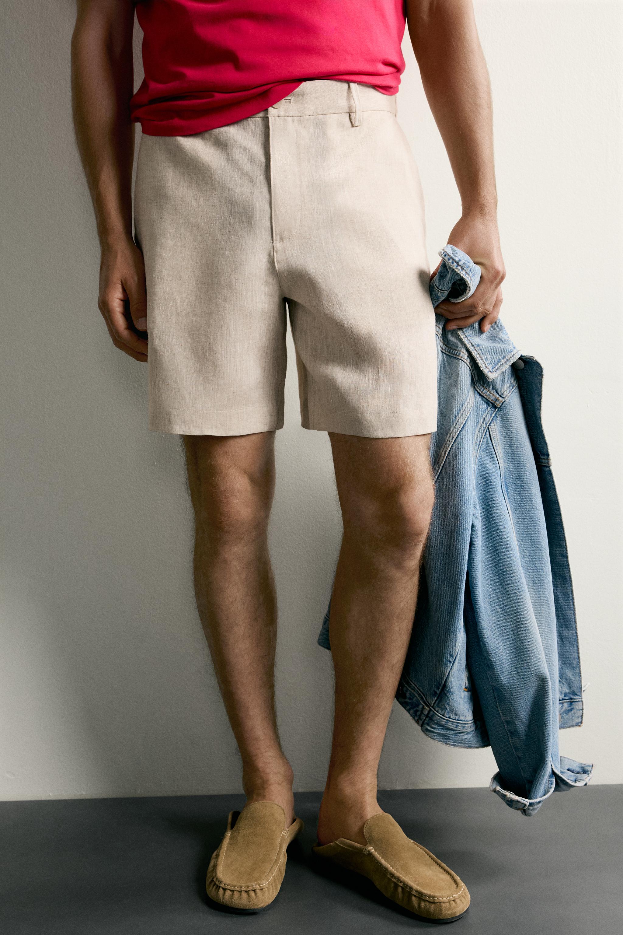 BERMUDA REGULAR FIT 100 % LIN