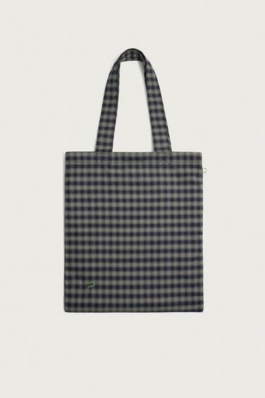 BOLSO SHOPPER TEJIDO - Verde de Zara