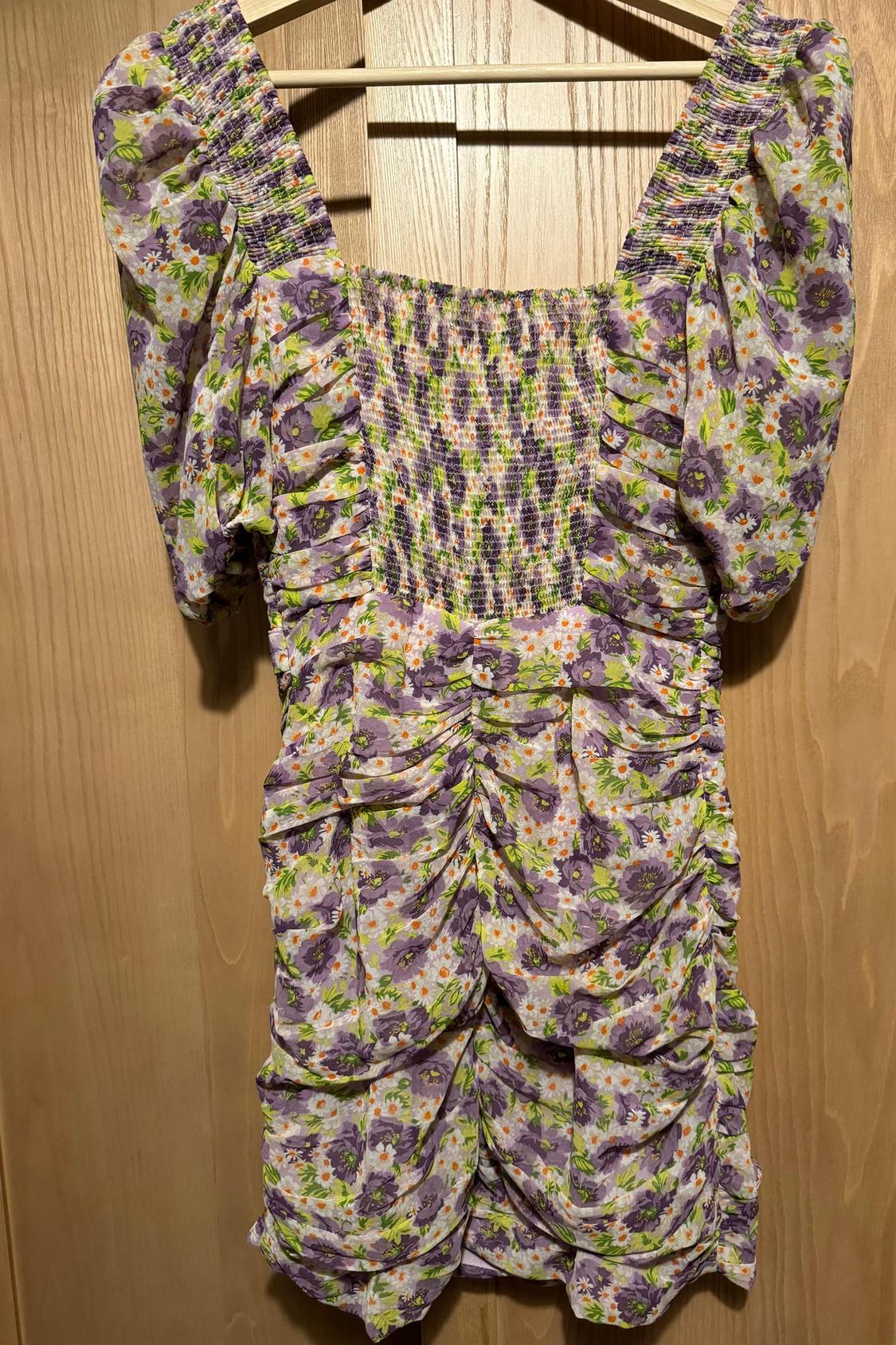 PRINTED DRAPED DRESS - Image 4