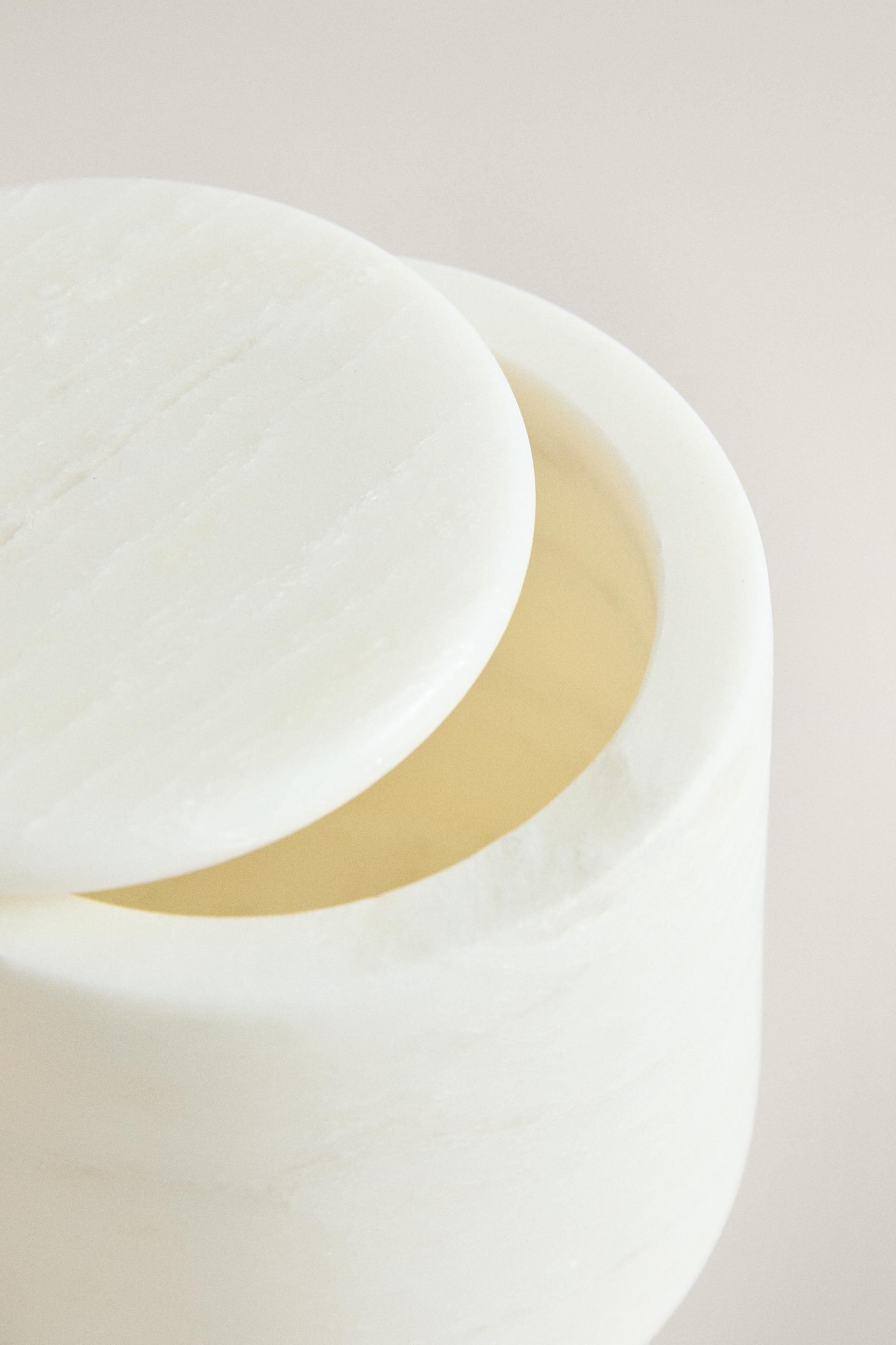 POT DE RANGEMENT SALLE DE BAIN MARBRE BLANC