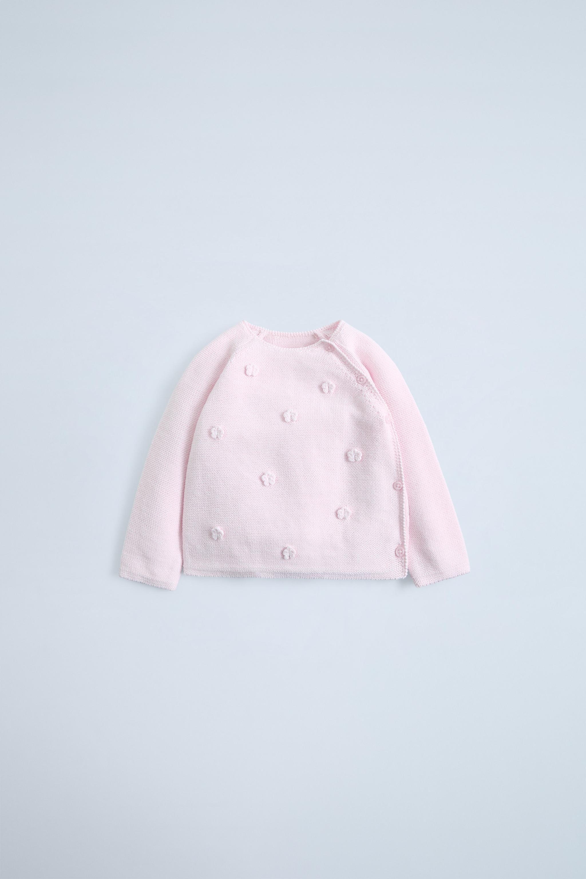 sara様① FLORAL KNIT SWEATER - Pale pink | ZARA United States