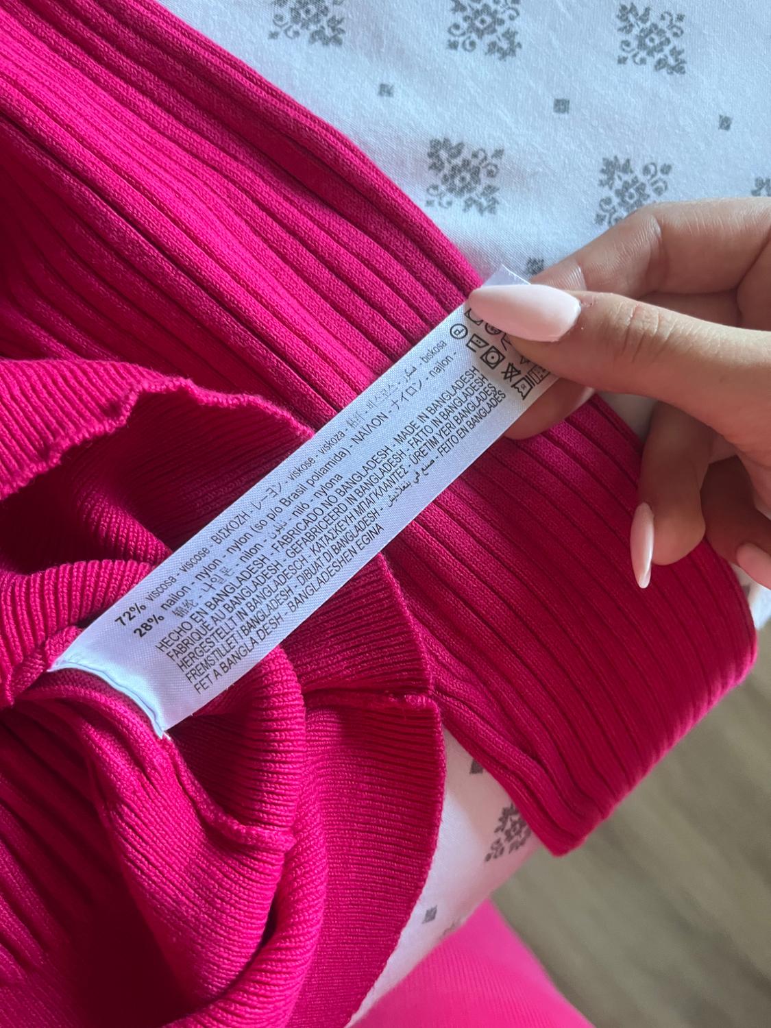 MAGLIONE A COLLO ALTO A COSTINE FUCSIA - Image 4