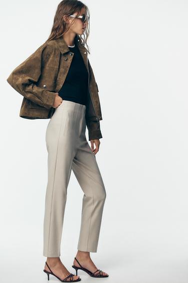 HIGH-WAIST TROUSERS - Beige by Zara