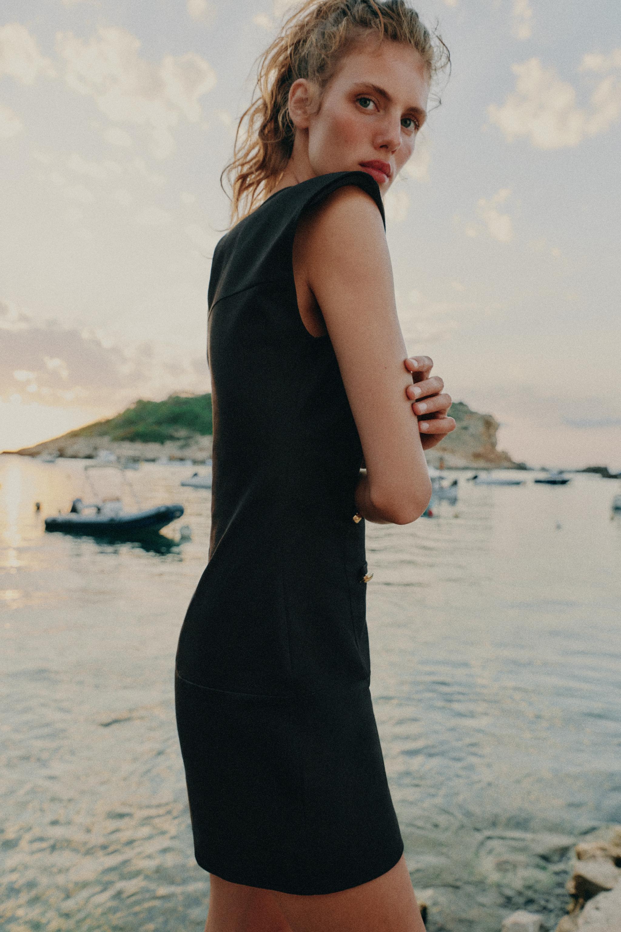 Женские платья Zara SHORT FROG FASTENING DRESS — фото 3