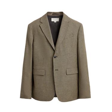 HOUNDSTOOTH LINEN-COTTON BLAZER - Sand by Zara