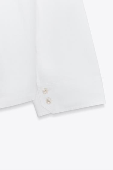 BUTTONED POPLIN SHIRT - White by Zara - Image 8