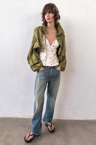 PLEATED STRAPPY TOP - Ecru / Red by Zara - Image 0