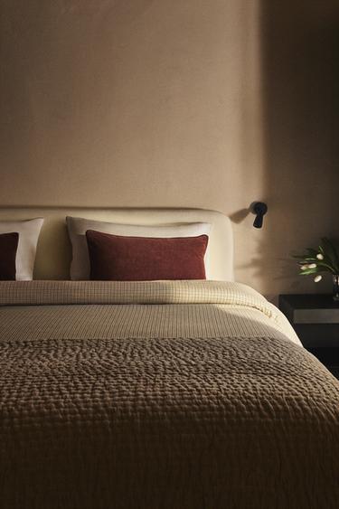 CHECK FLANNEL DUVET COVER - Ecru by Zara