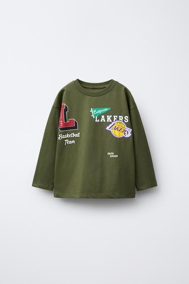 Zara LOS ANGELES LAKERS NBA PRINTED T-SHIRT - Mid-green