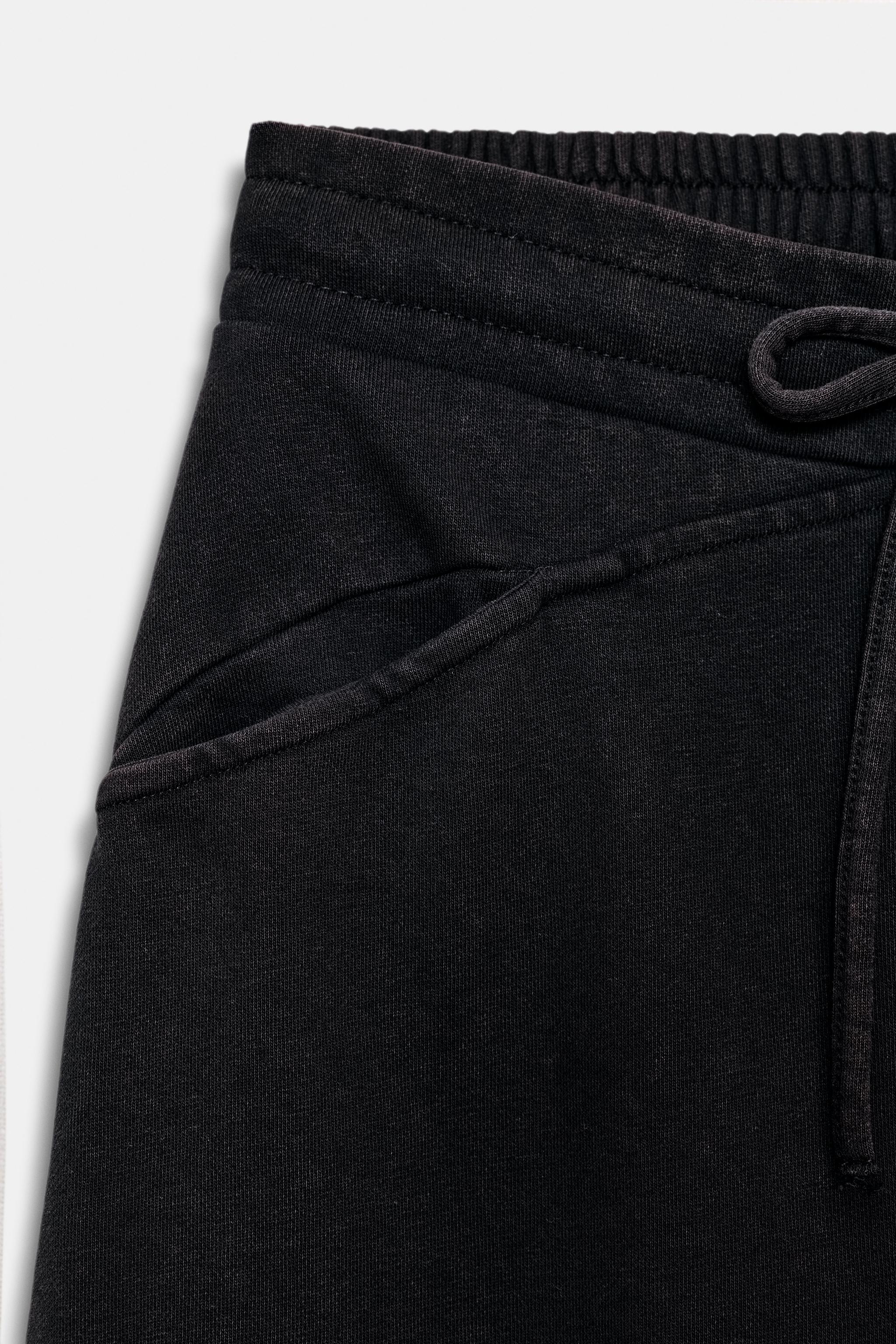 WASHED EFFECT FLEECE PANTS