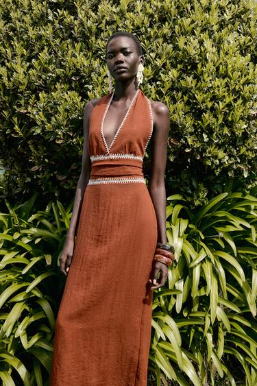 ROBE MI-LONGUE BRODÉE - Terracota de Zara - Image 1