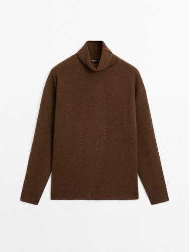 Zara Wool blend knit turtleneck sweater - Toffee