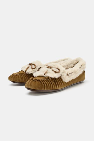 COMBINED SPLIT SUEDE LOAFERS - Brown by Zara - Image 2