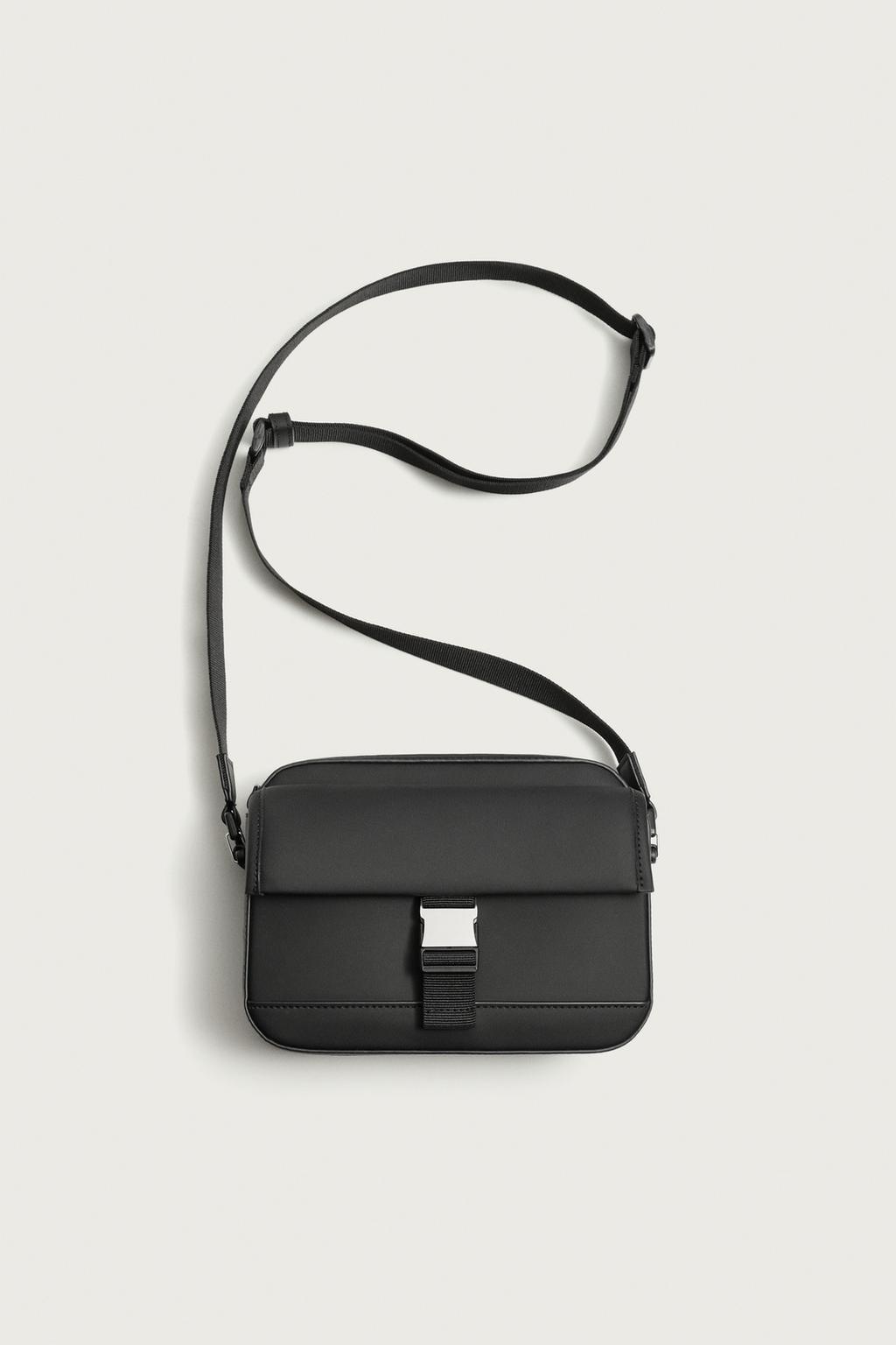 RUBBERISED CROSSBODY BAG WITH BUCKLE