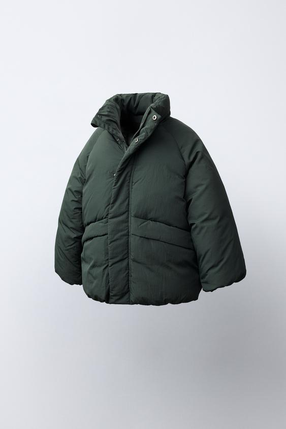 BLOUSON REMBOURRÉ DÉPERLANT - Vert foncé de Zara - Image 1