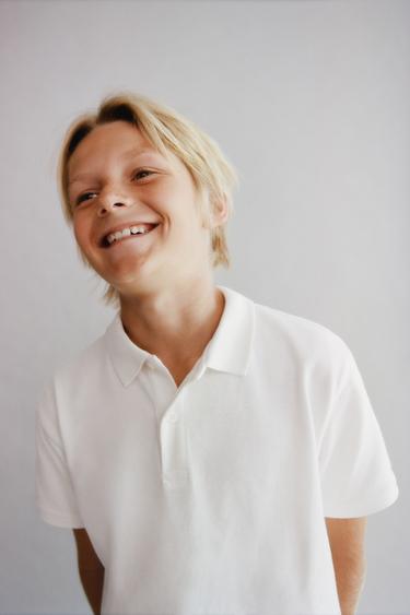 POLO BÁSICO LISO - Blanco de Zara