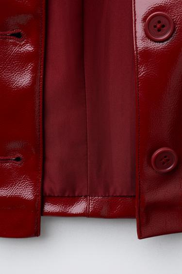 PATENT EFFECT JACKET - Burgundy by Zara - Image 7