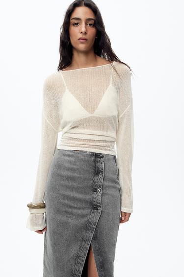 Z1975 DENIM CROSSOVER MIDI SKIRT - Grey by Zara - Image 1