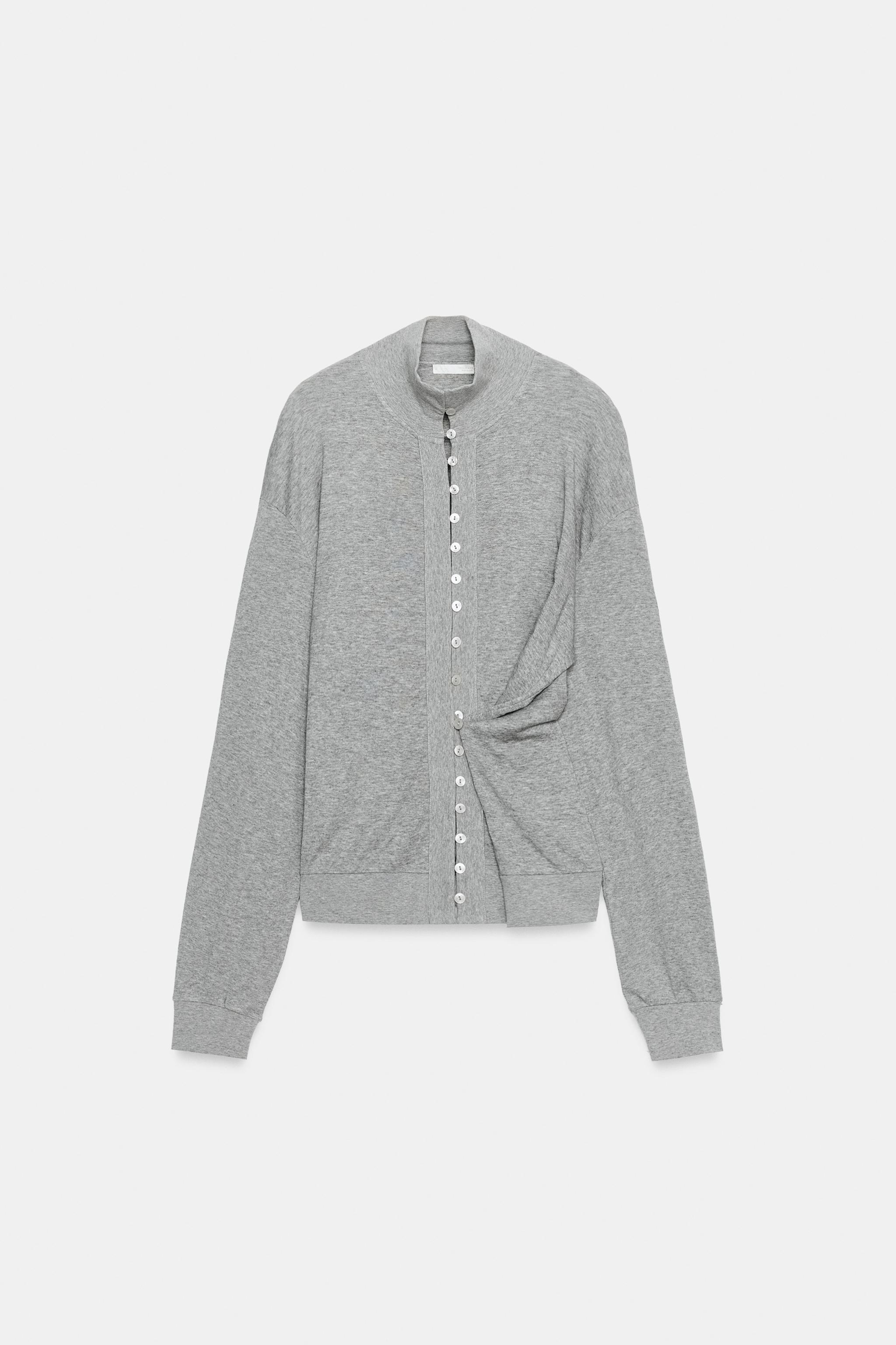 Zara FLOWY BUTTONED JACKET — фото 10