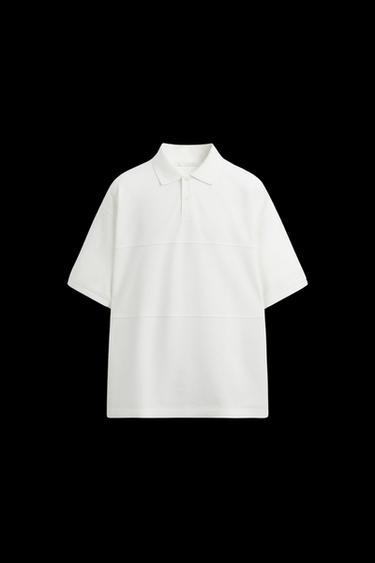 RELAXED FIT PIQUÉ POLO SHIRT - White by Zara - Image 0