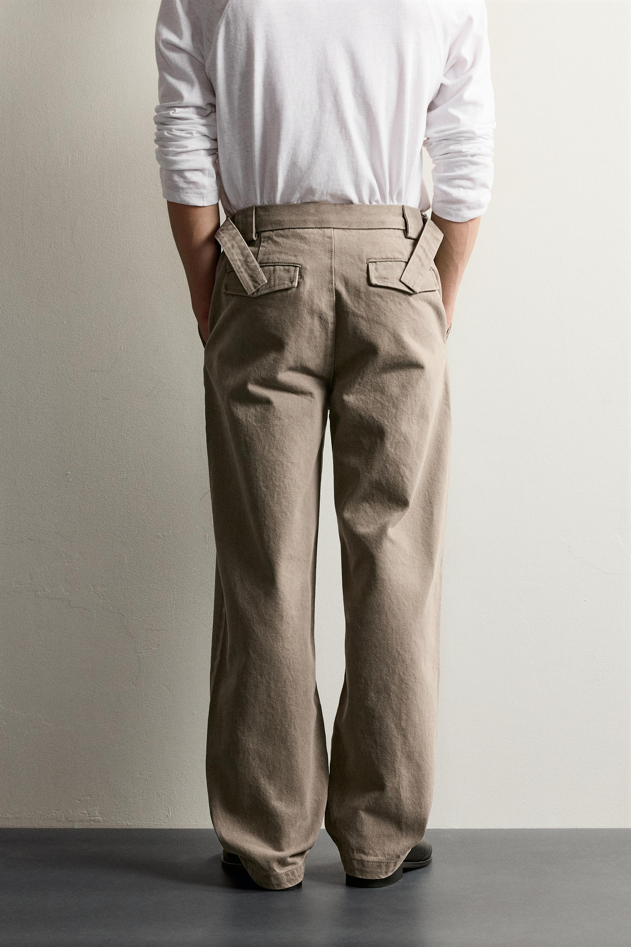 STRAIGHT-FIT CHINO PANTS WITH TABS