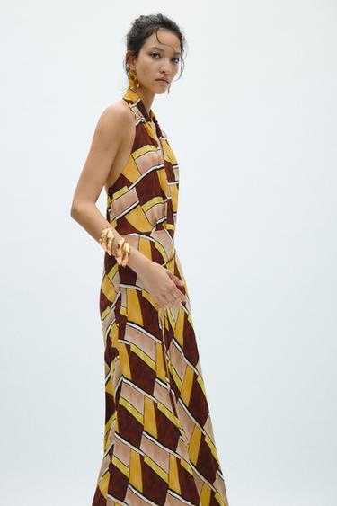ROBE À ENCOLURE AMÉRICAINE ET IMPRIMÉ COLLECTION ZW - Jaune de Zara - Image 3