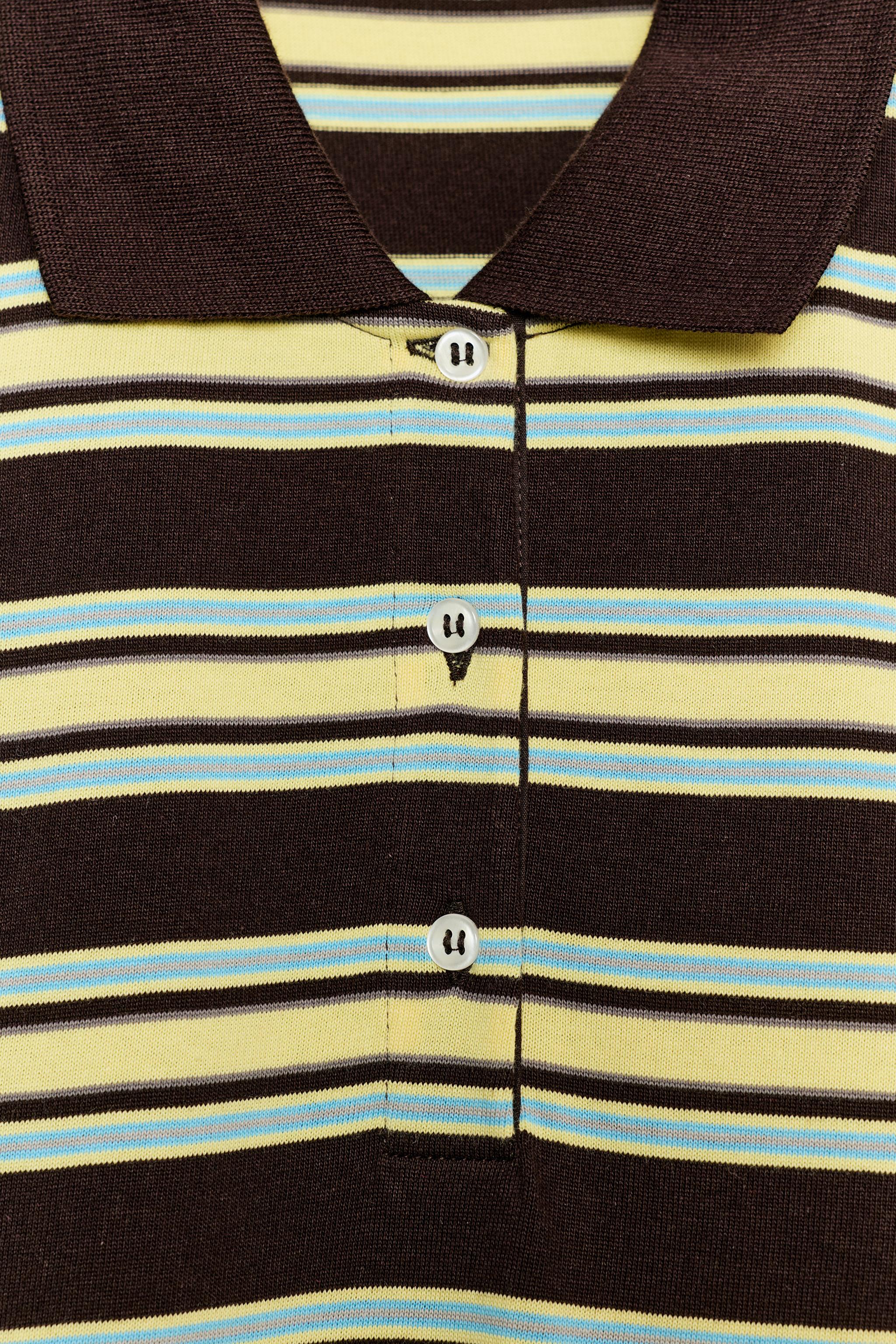 STRIPED LONG SLEEVE POLO