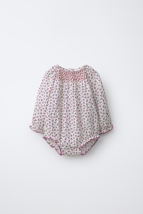 FLORAL PRINT ROMPER - Raspberry by Zara - Image 0