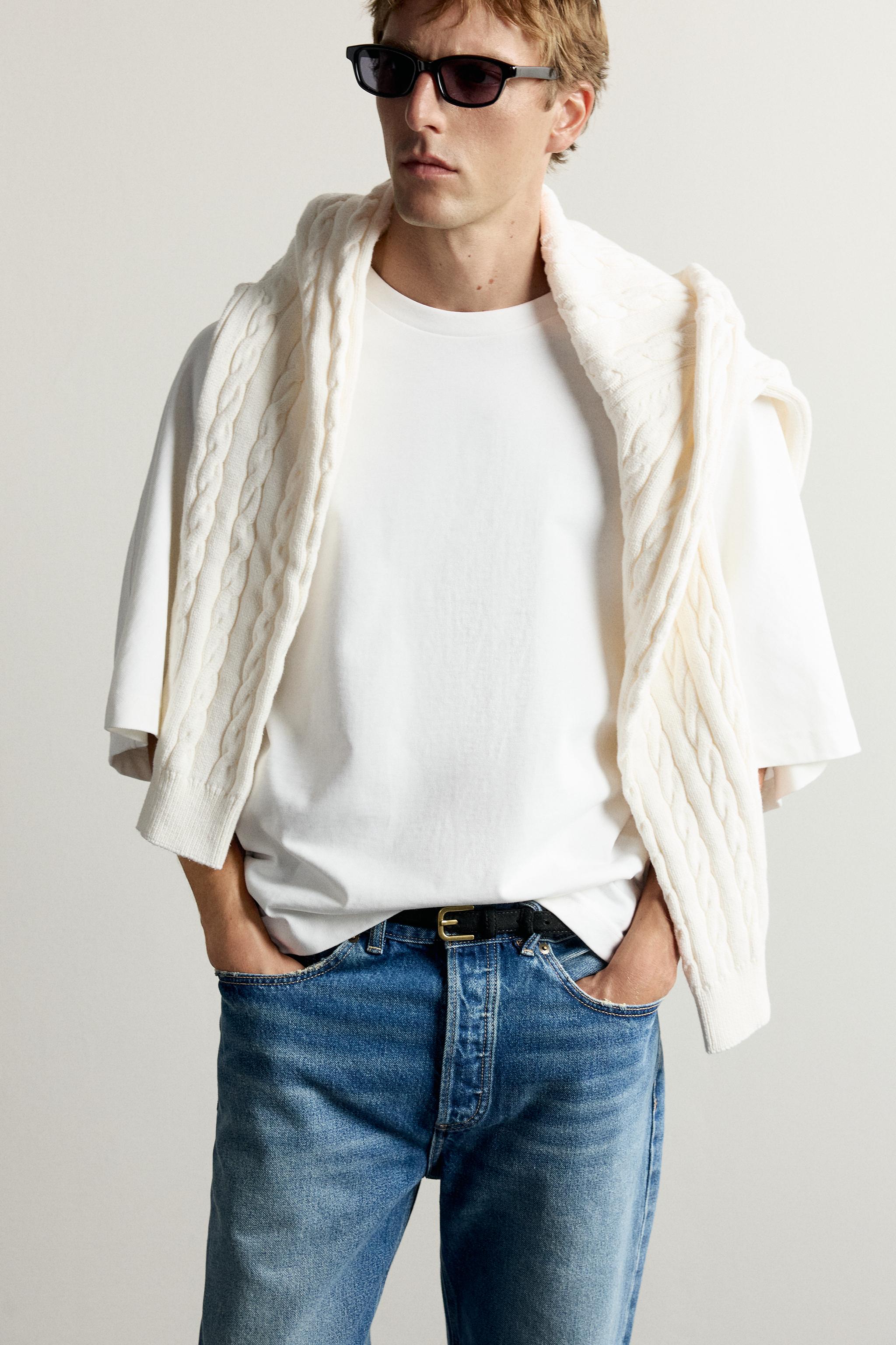 Мужские футболки Zara BATWING SLEEVE RELAXED FIT T-SHIRT — фото 5