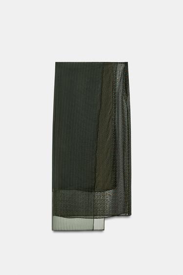 100% VISCOSE PRINTED PAREO SKIRT - Green by Zara - Image 6