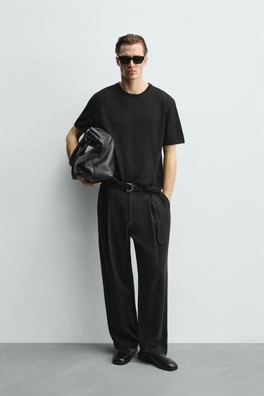 PLAYERA PUNTO MEZCLA VISCOSA - Negro de Zara