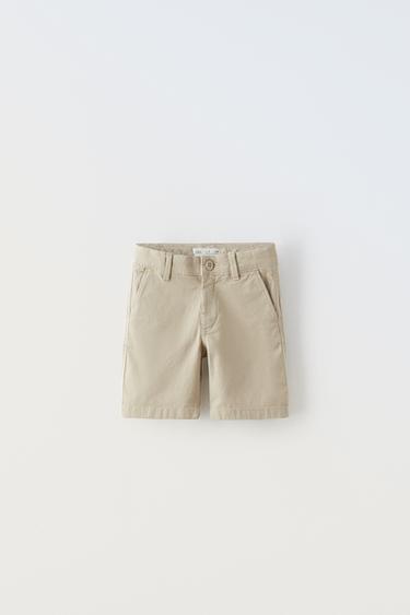 PLAIN CHINO BERMUDA SHORTS - Light beige by Zara