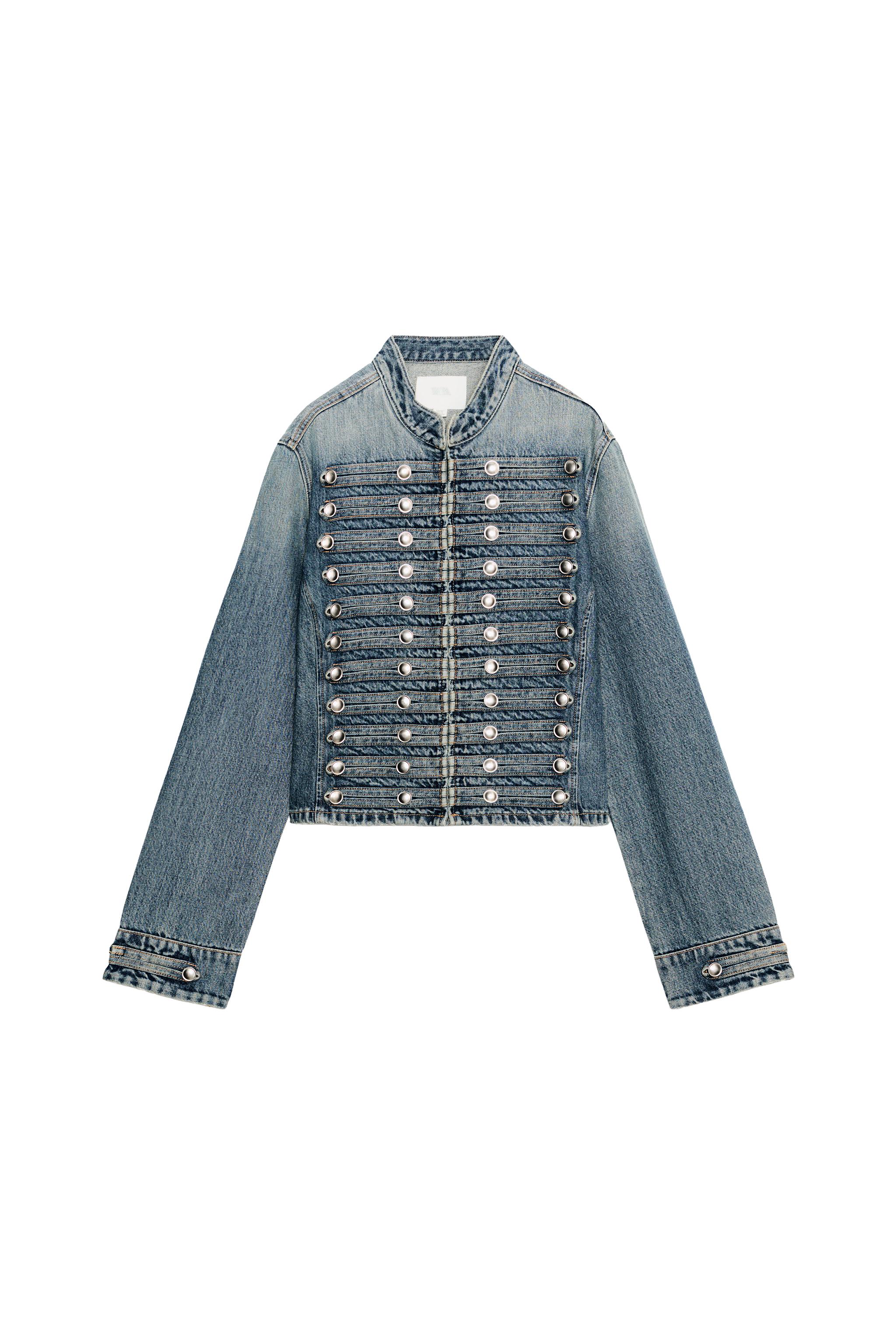 TRF FITTED BUTTON DENIM JACKET - Oyster-white | ZARA United States