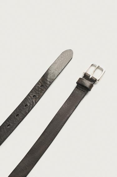 LEATHER BELT — Dark gray 2
