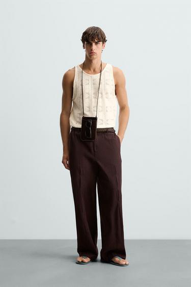 Zara OPENWORK TANK TOP - Oyster-white - Image 0