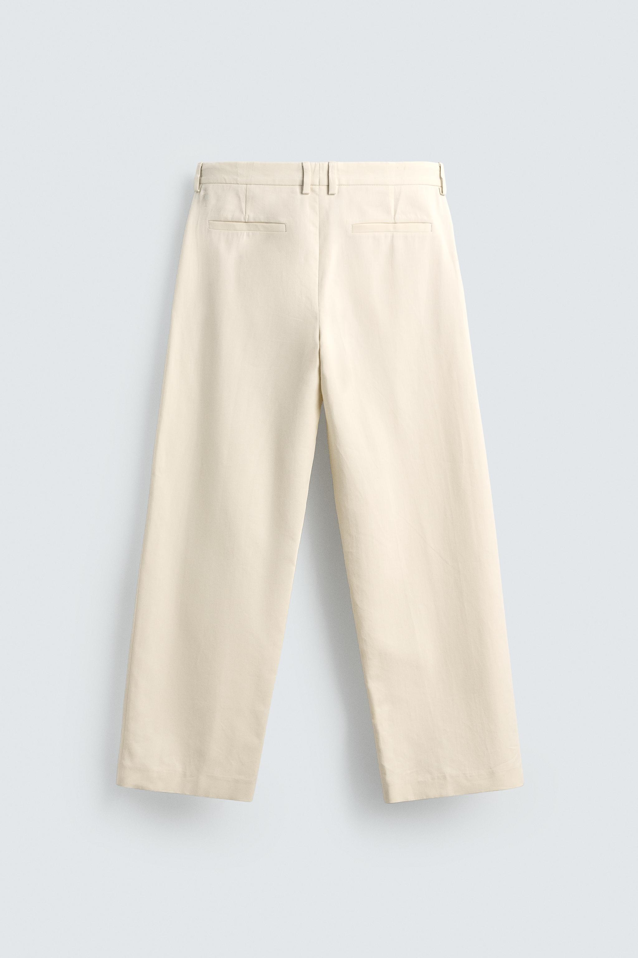 PANTALON STRAIGHT FIT À PLIS