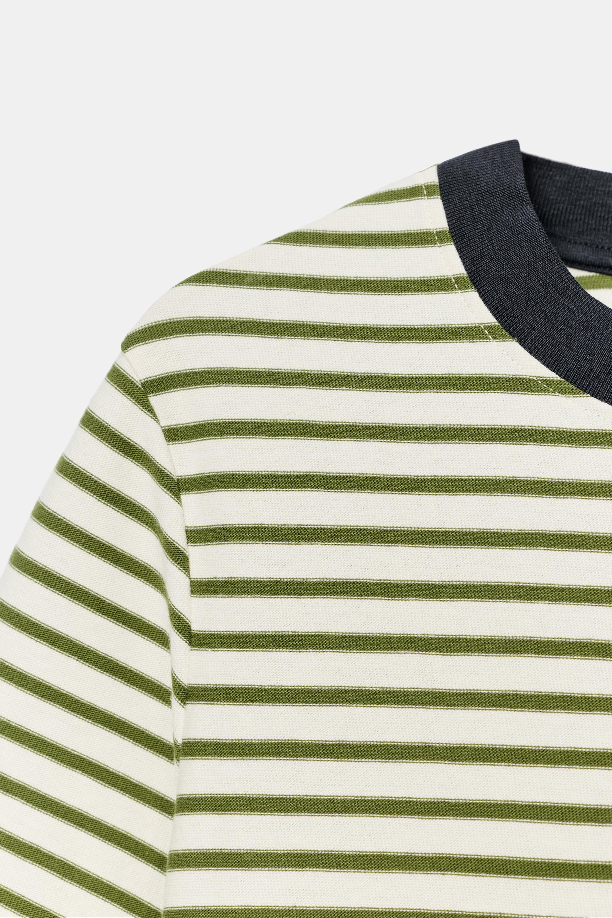 Zara ÇİZGİLİ KISA KOLLU T-SHIRT görsel 6