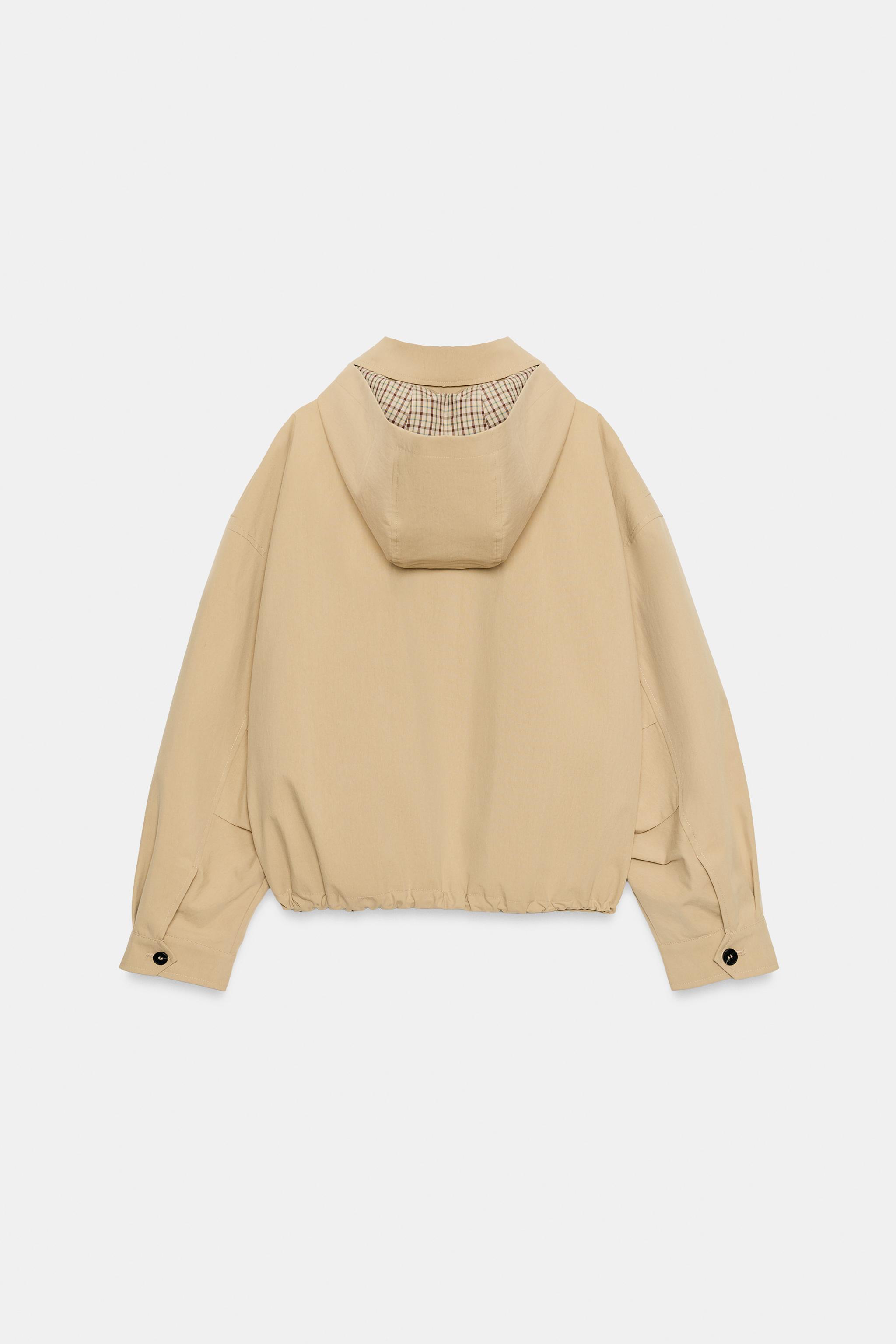 Женские куртки Zara DETACHABLE HOOD JACKET — фото 9