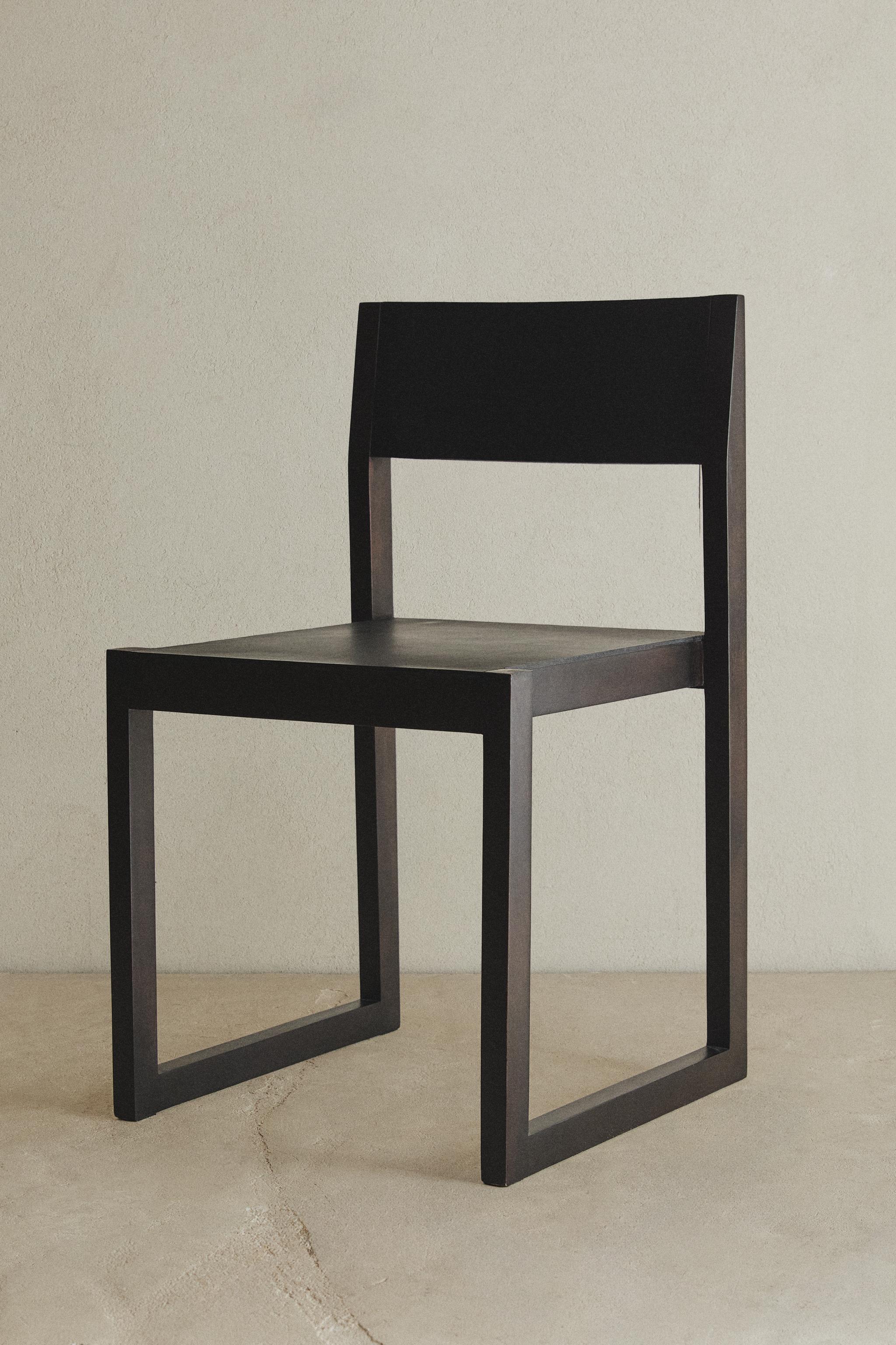 WOOD AND LEATHER FRAME CHAIR - Dark burgundy | ZARA United States