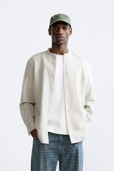 COTTON - LINEN SHIRT - Light beige by Zara