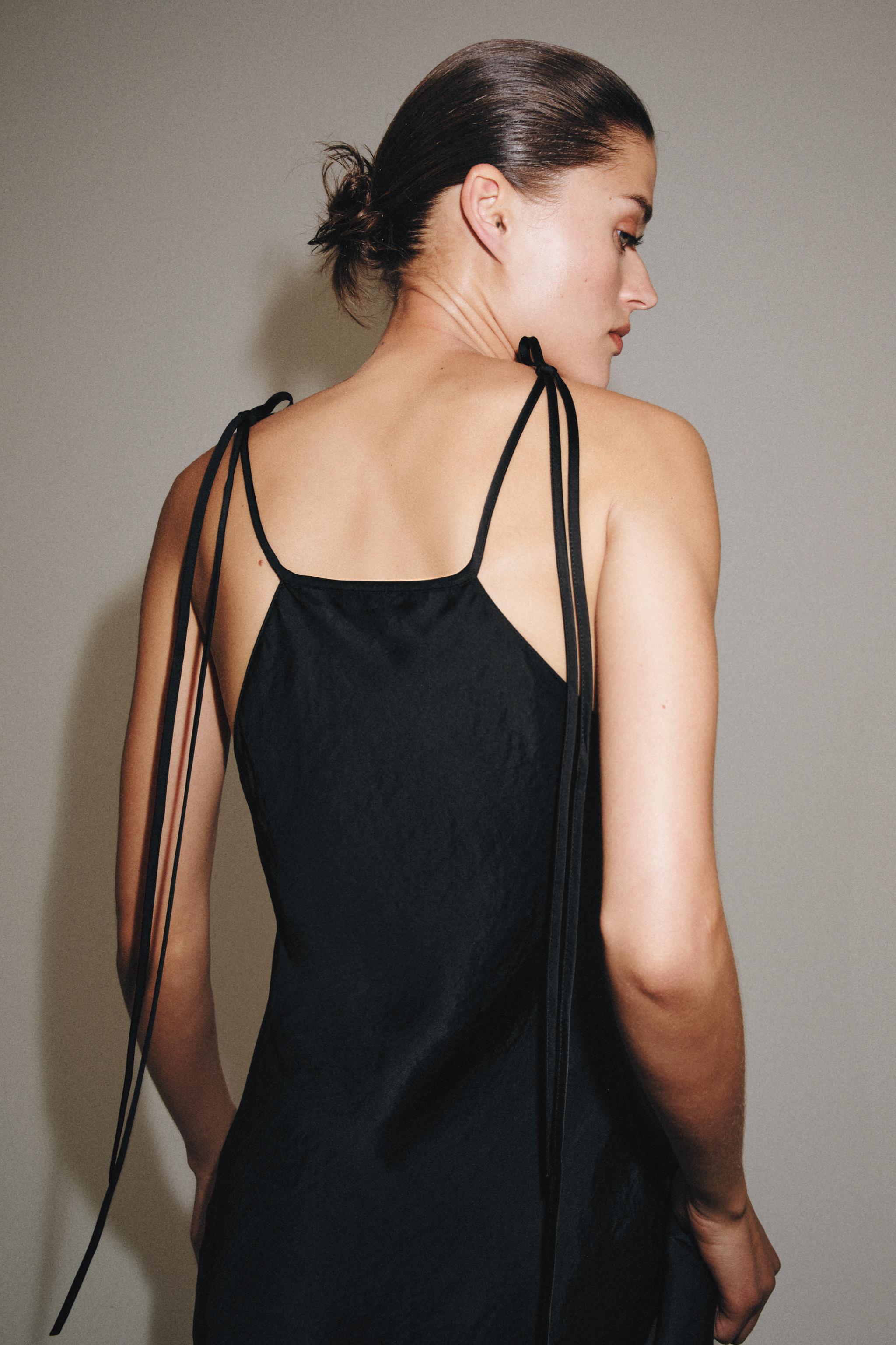 HALTER YAKA SATEN YÜZEYLİ ELBİSE ZW COLLECTION - Görsel 3