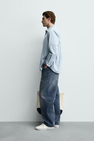 WASHED DENIM SHIRT - Sky blue by Zara - Image 3