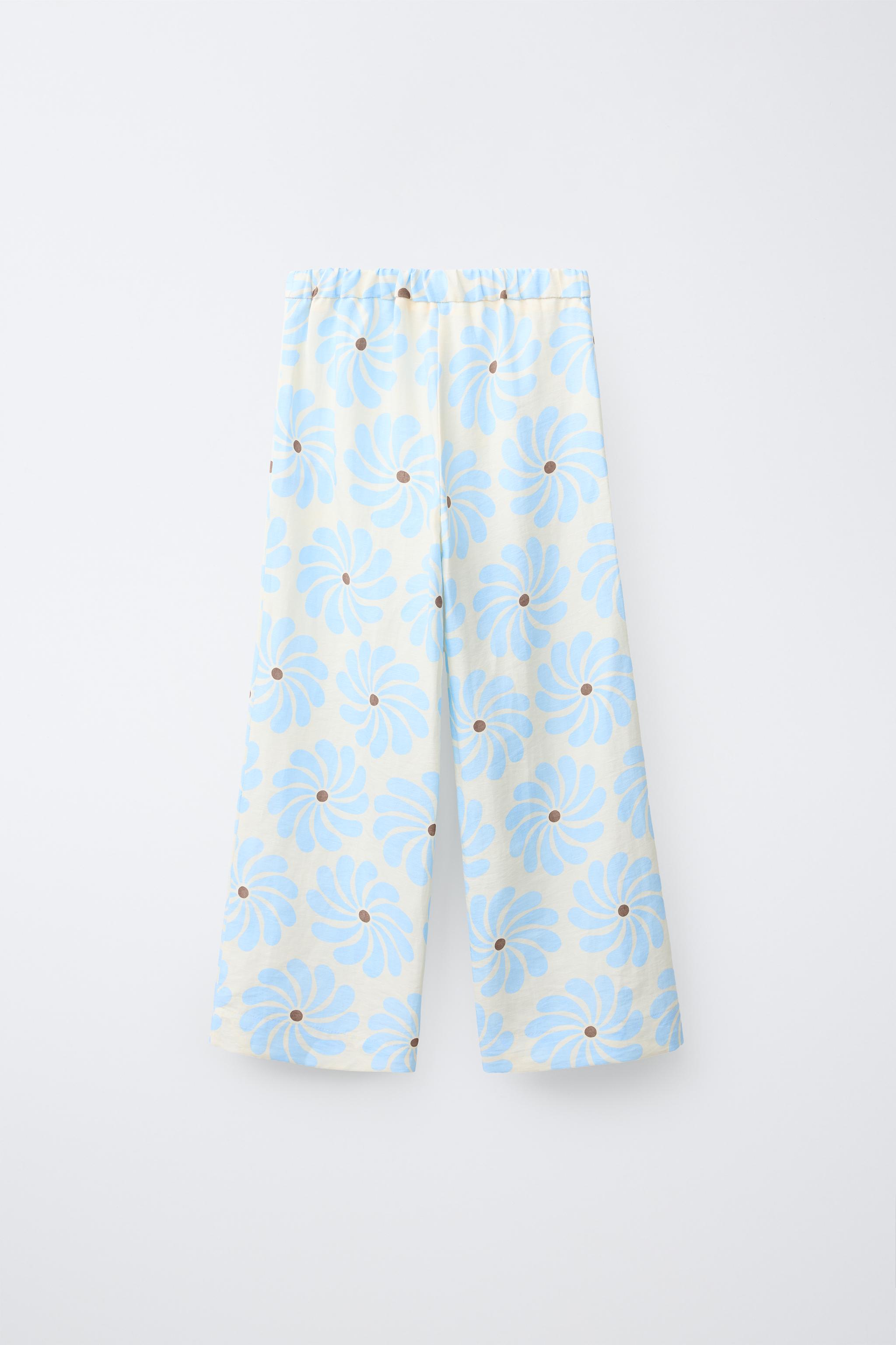 WIDE LEG PANTS WITH DETACHABLE PAREO PRINT