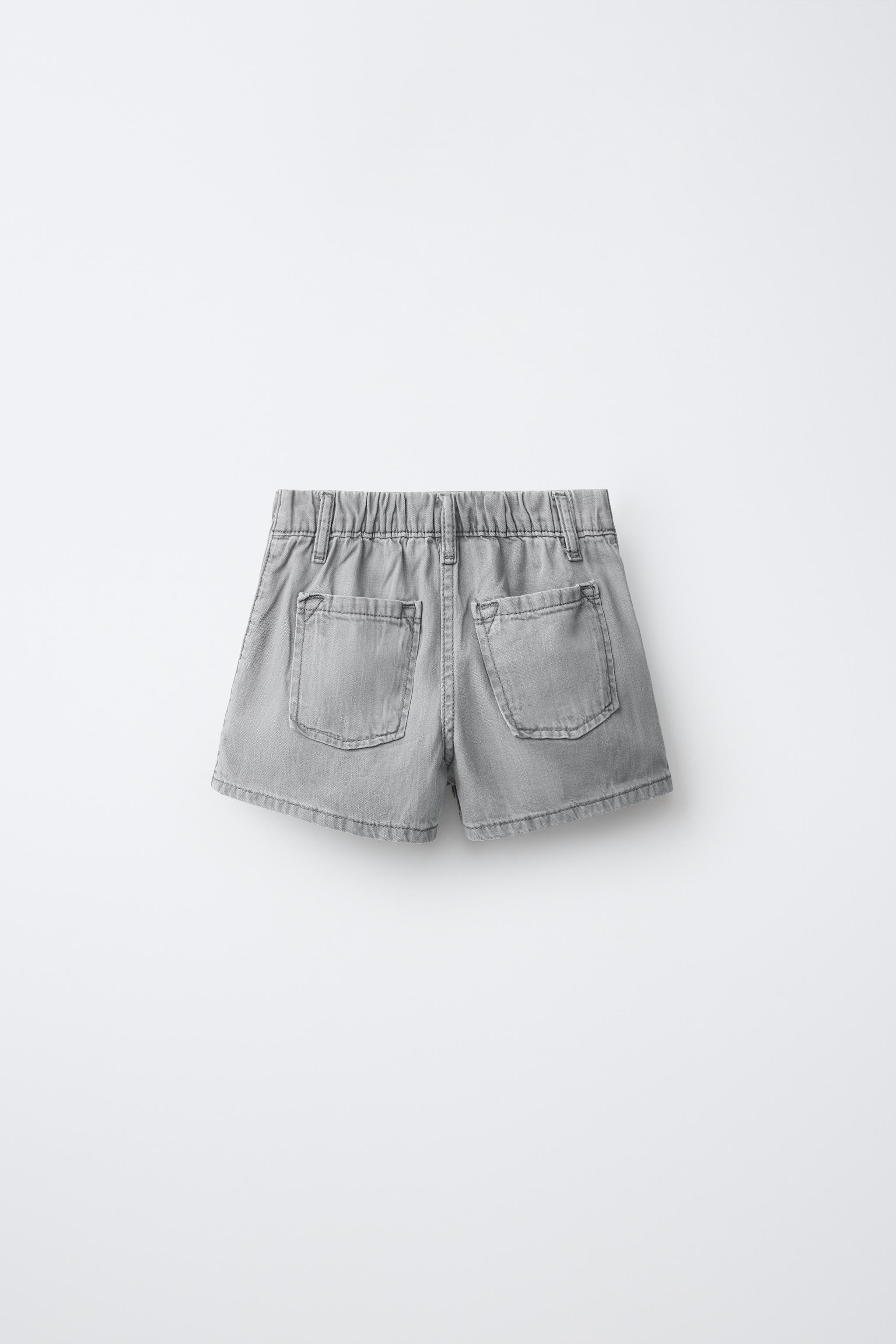 STUDDED DENIM BERMUDA SKIRT