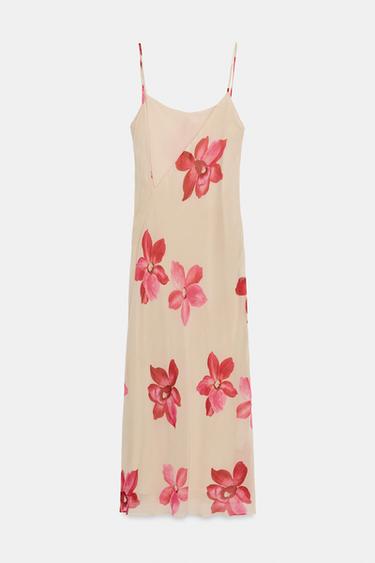 ROBE MI-LONGUE DRAPÉE À FLEURS - unique de Zara - Image 5