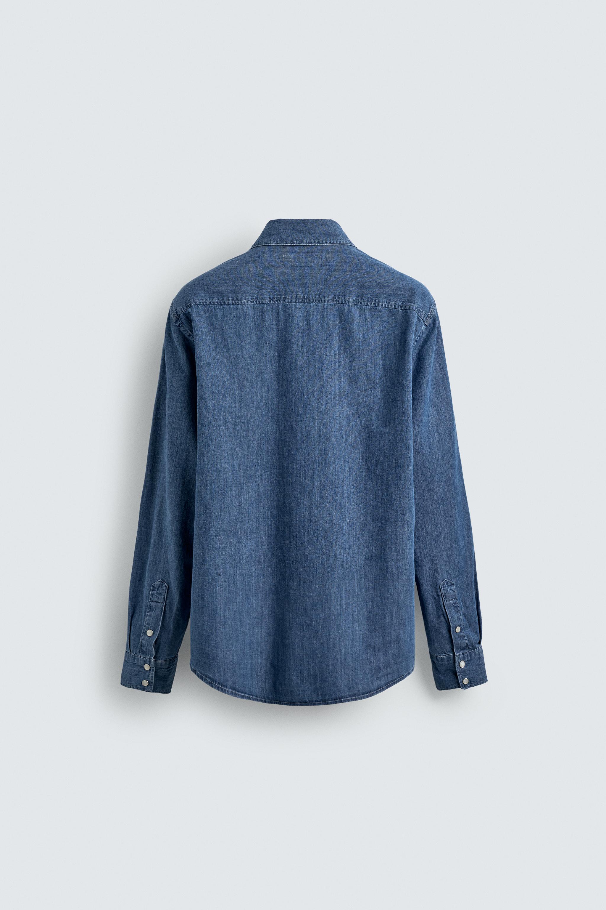ポケット付きデニムシャツ - ミディアムブルー | ZARA Japan / 日本