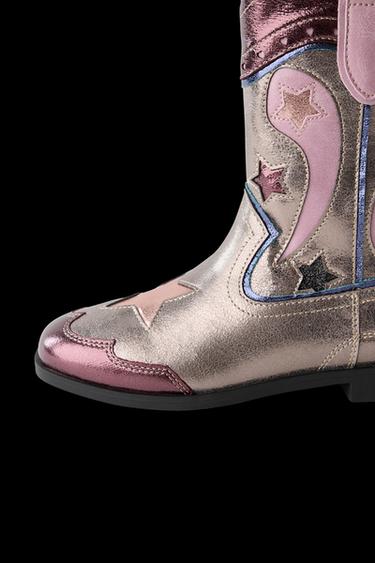 METALLIC COWBOY BOOTS - Anthracite Grey by Zara