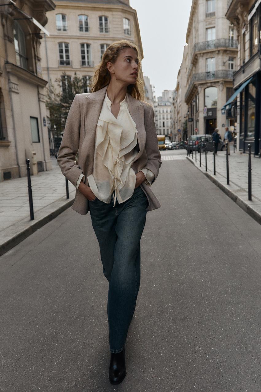 HERRINGBONE WOOL BLAZER