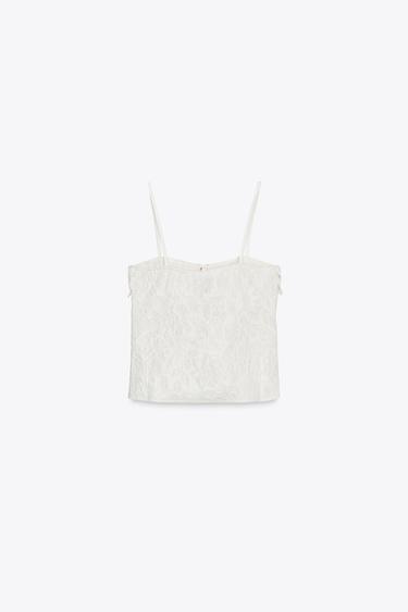 JACQUARD KNIT TOP - Ecru by Zara - Image 4